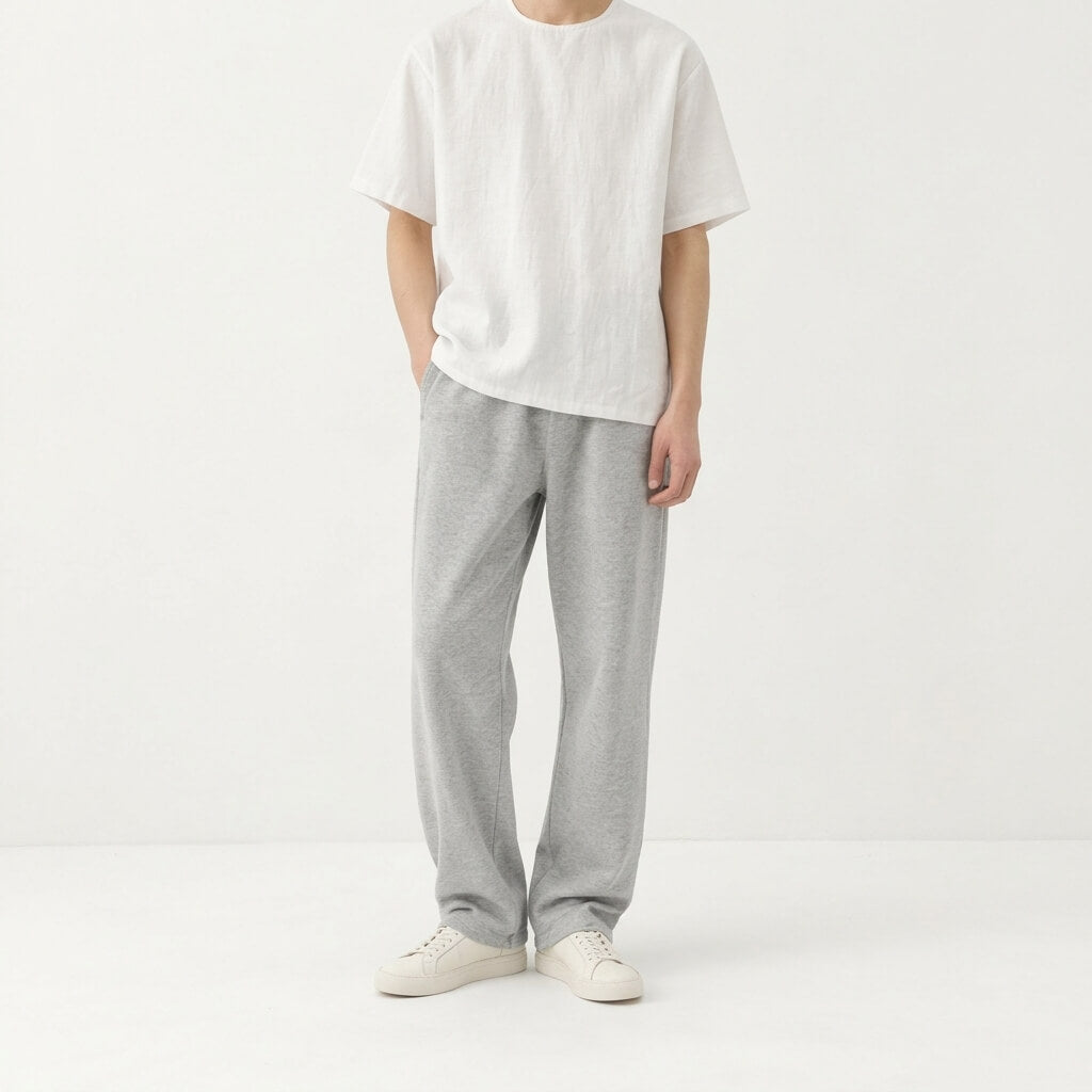100% Hemp Handmade Men's Woven Tee - White
