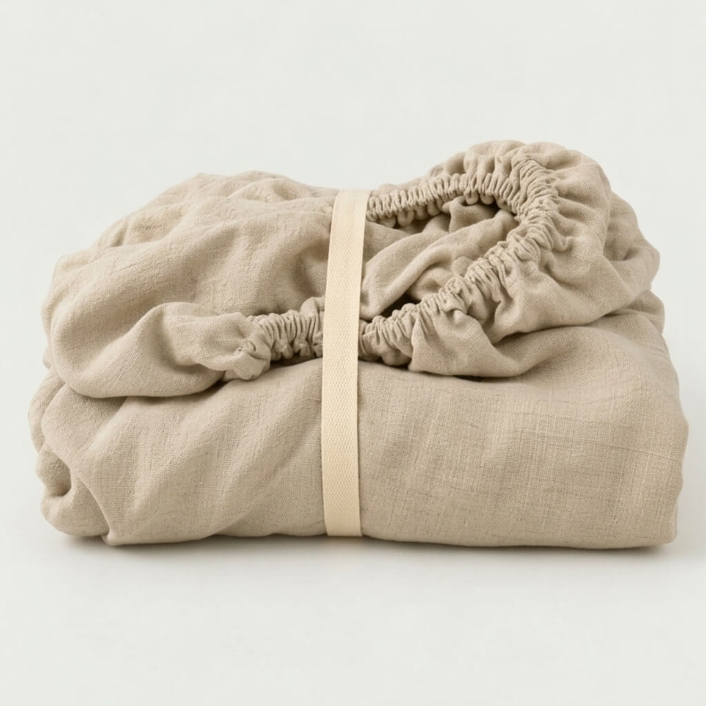 100% Hemp Handmade Fitted Sheet - Natural Hemp