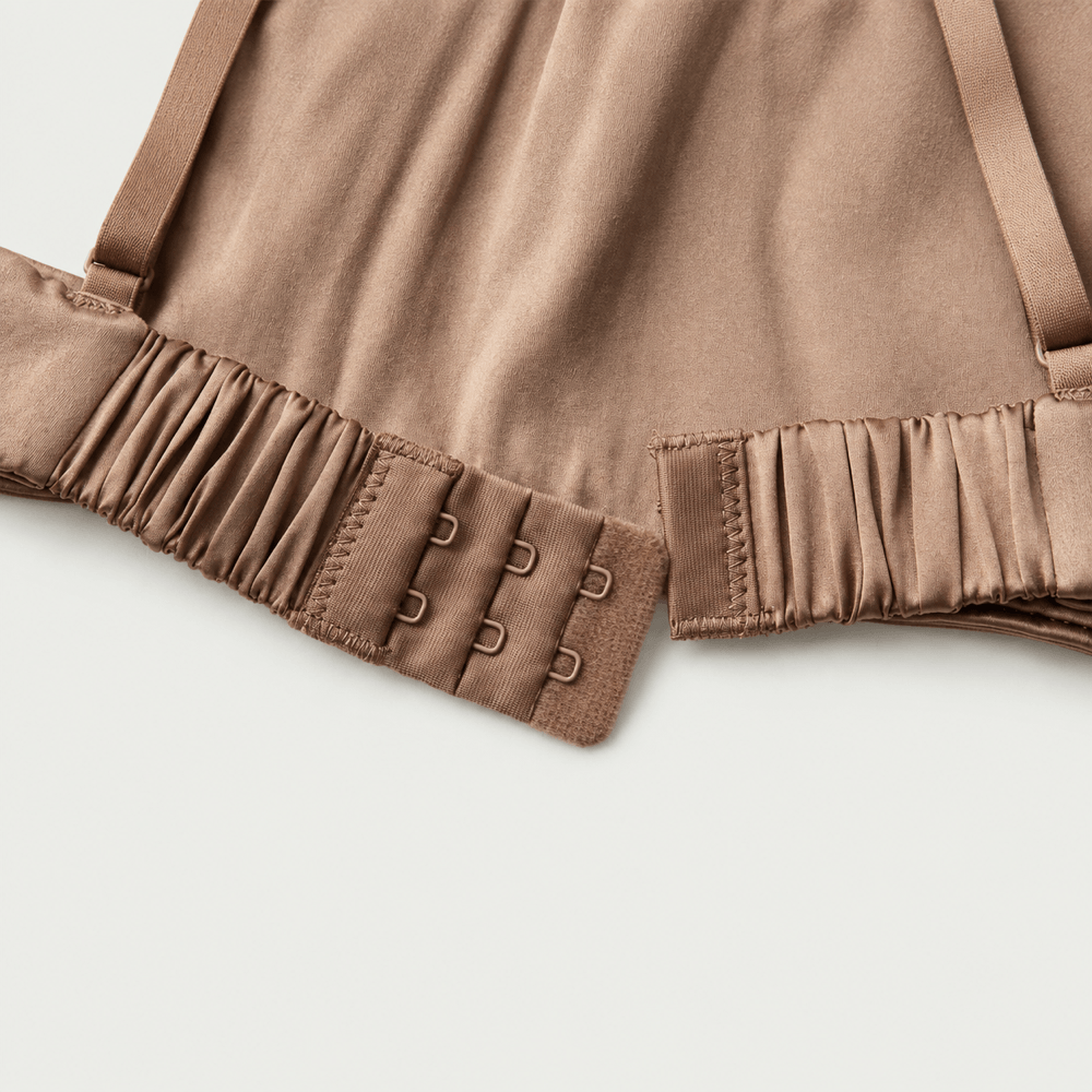 Veil 100% Knit Silk Handmade Triangle Bra - Cocoa Champagne
