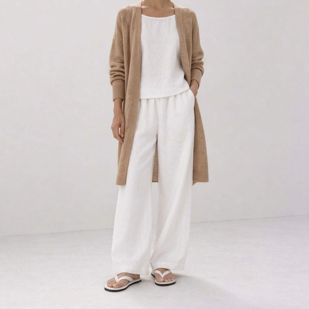 100% Hemp Classic Casual Wear Set - White