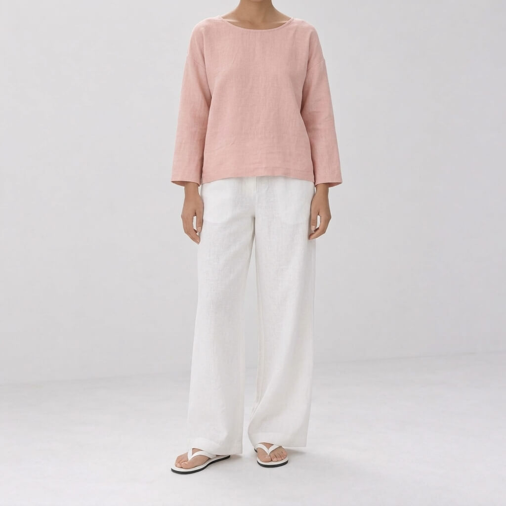 100% Hemp Classic Casual Wear Set - Pink