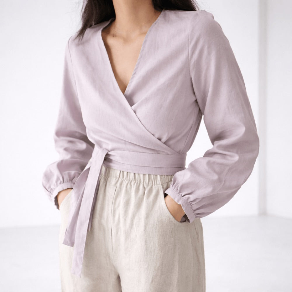 100% Hemp Handmade V-Tied Blouse