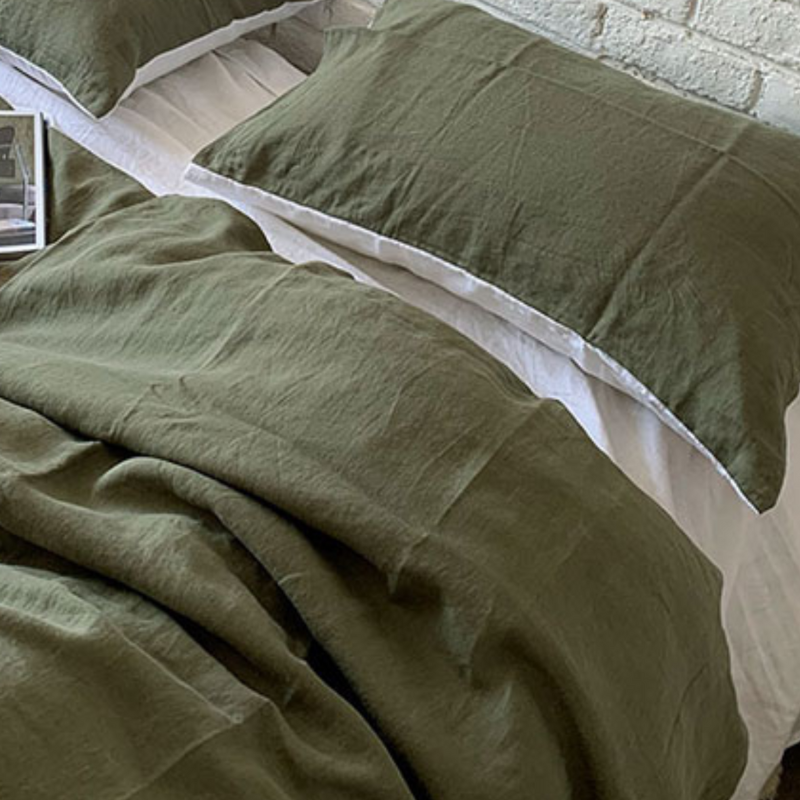 [US Size] 100% Hemp Duvet Cover, Double Sided-Queen