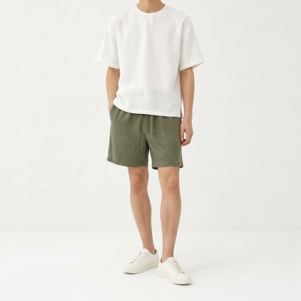 100% Hemp Handmade Men's Shorts - Sage