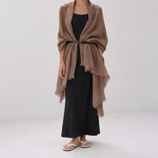 100% Hemp Handmade Scarf — Oat Coco