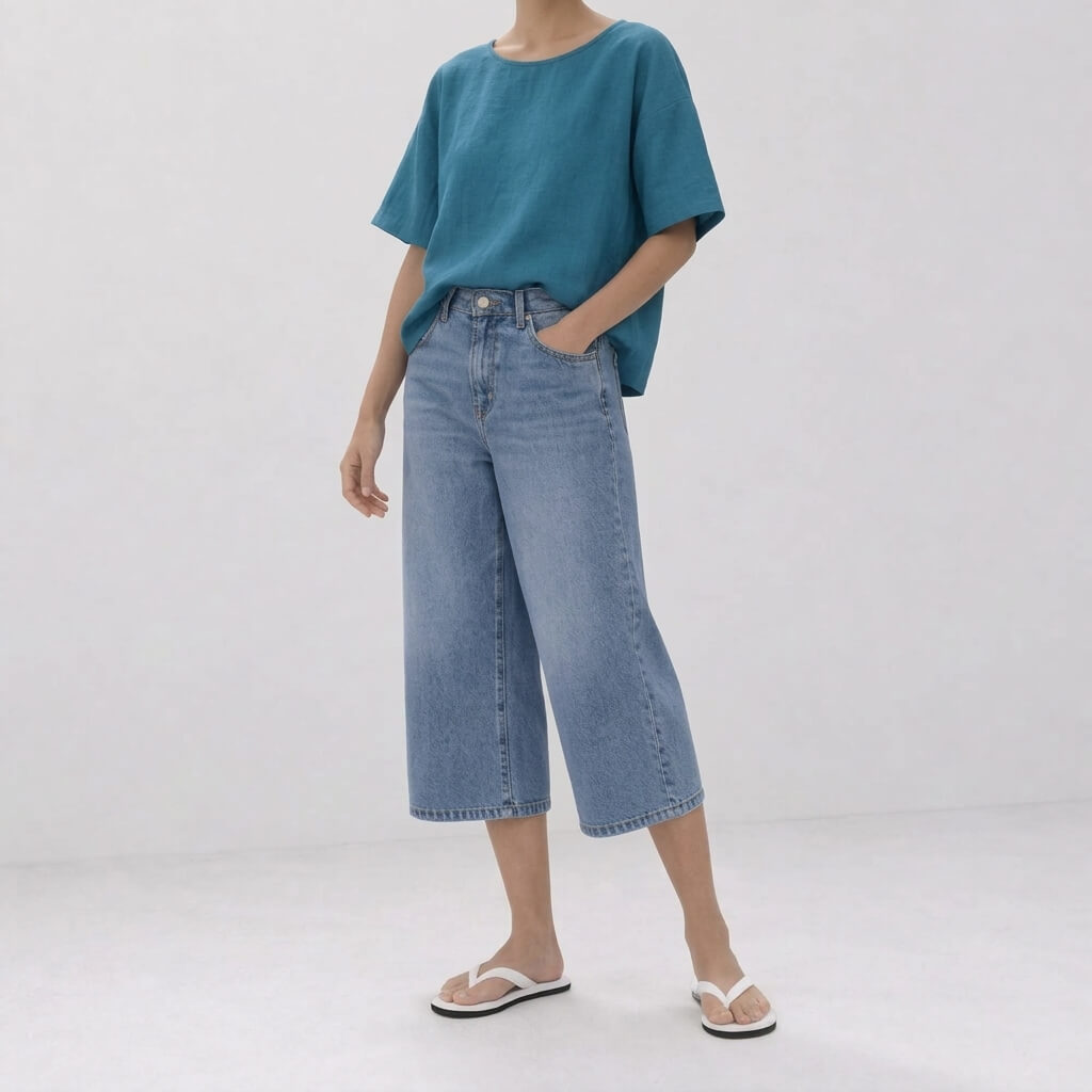 100% Hemp Handmade Top & Shorts Set - Bondi Blue