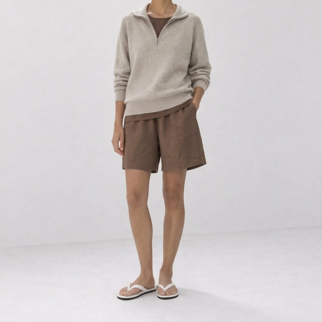 100% Hemp Handmade Top & Shorts Set - Terra Cotta