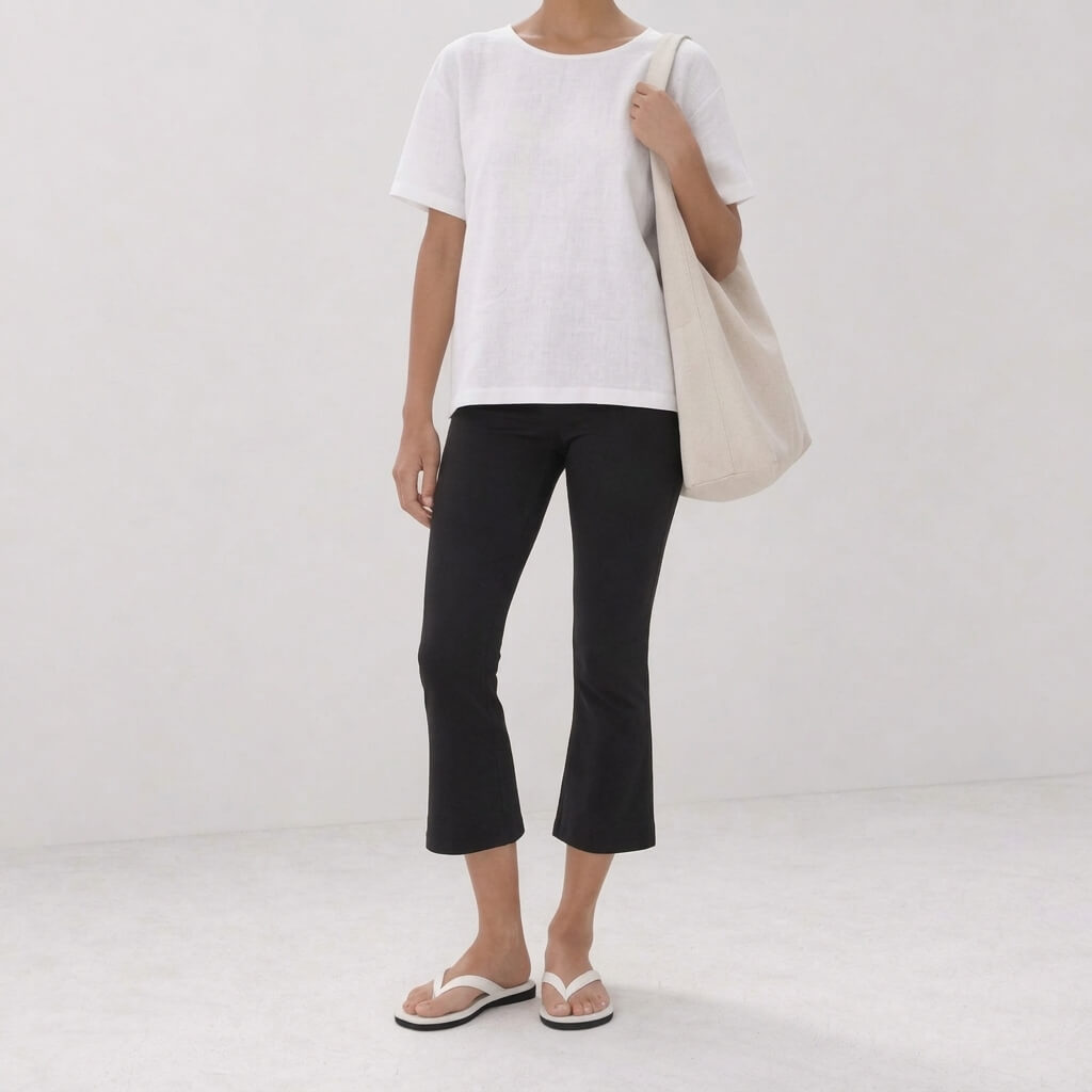 100% Hemp Handmade Top & Shorts Set - White