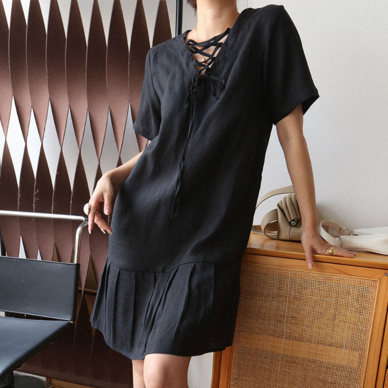 100% Hemp Tie Front Dress|Handmade&Sustainable Hemp Clothing