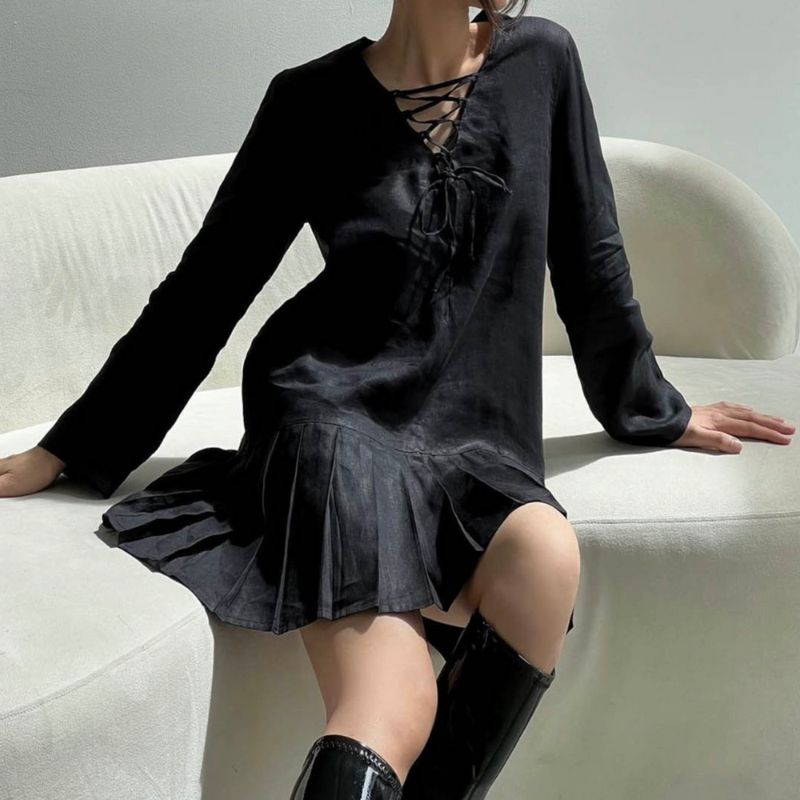 100% Hemp Tie Front Dress|Handmade&Sustainable Hemp Clothing