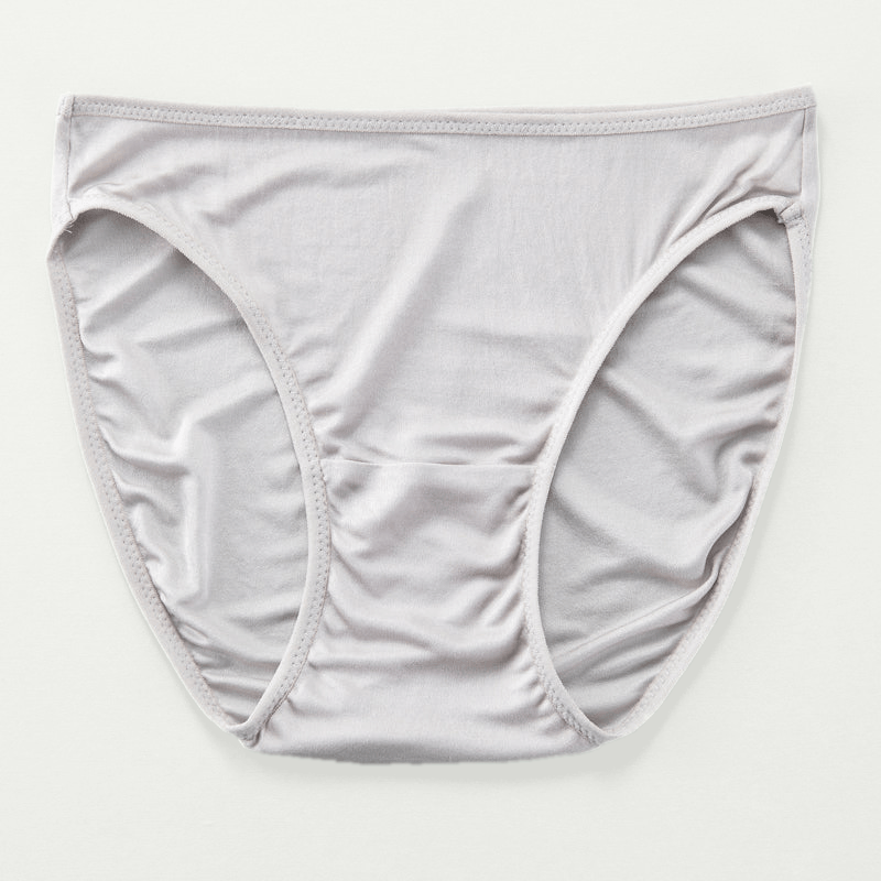 100% Silk Hipster Handmade Underwear - Grey