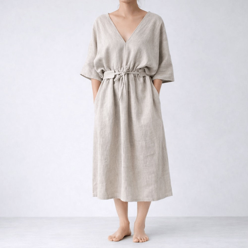 100% Hemp Handmade Belted Dress