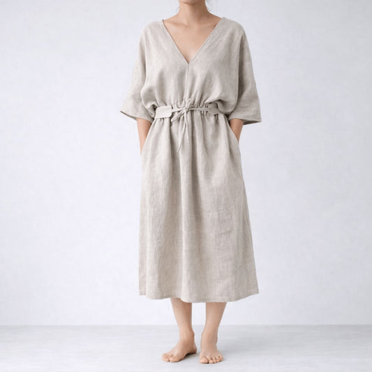 100% Hemp Handmade Belted Dress