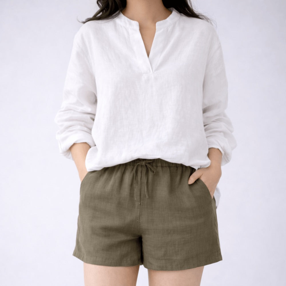 100% Hemp Handmade V-Neckline Shirt