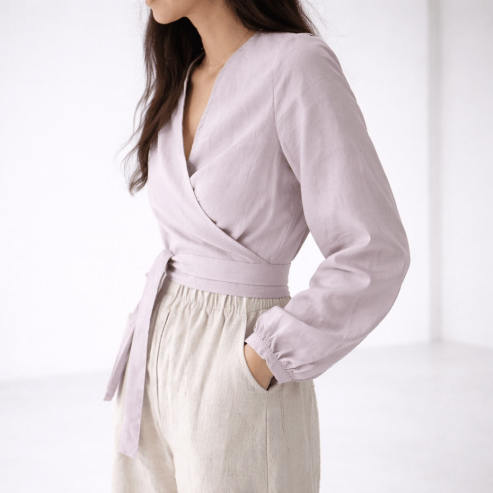 100% Hemp Handmade V-Tied Blouse