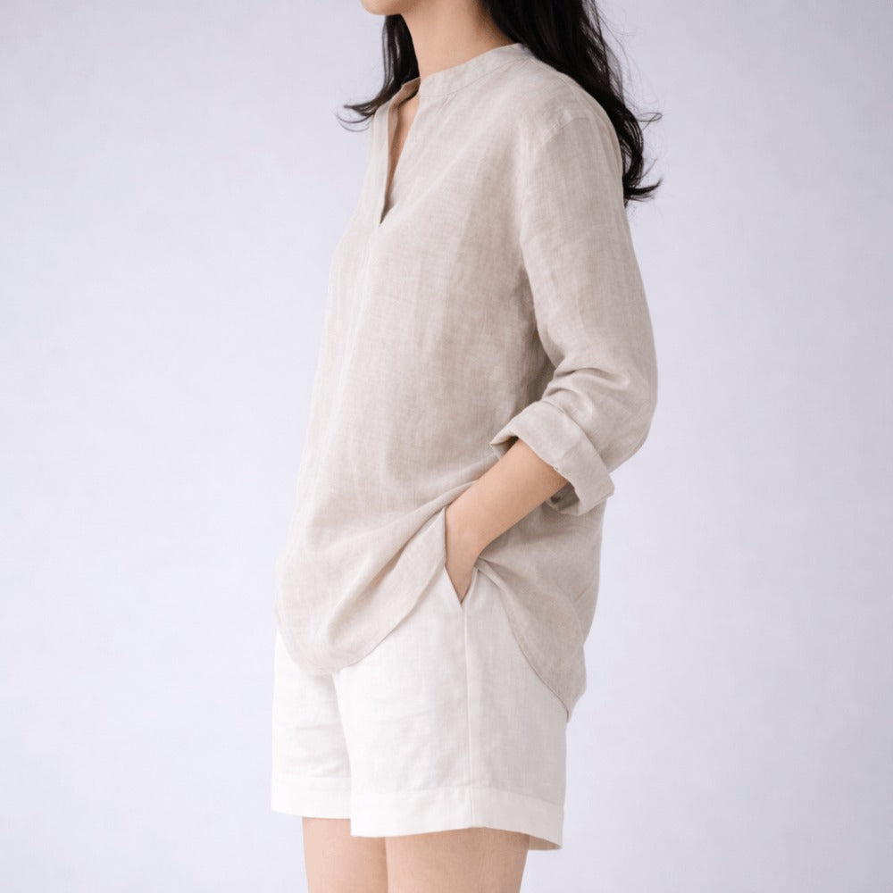 100% Hemp Handmade V-Neckline Shirt
