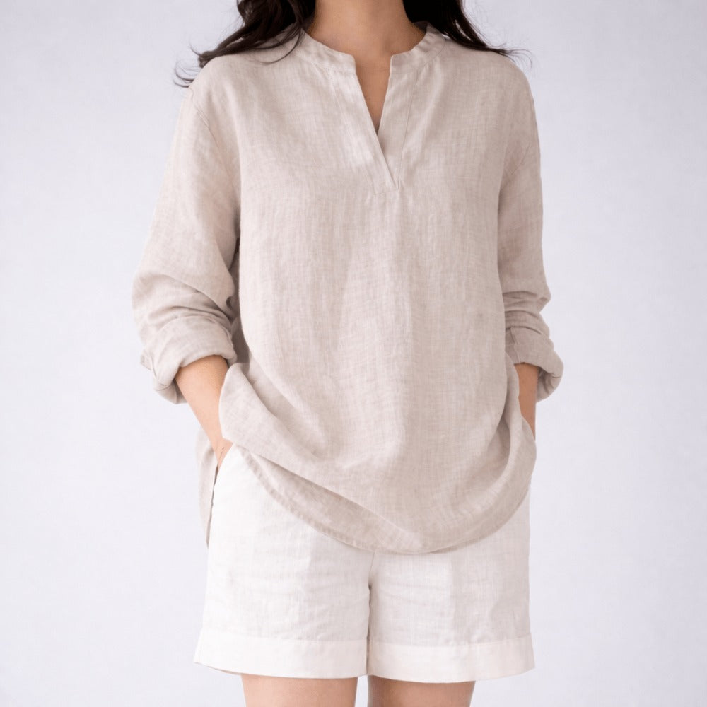 100% Hemp Handmade V-Neckline Shirt