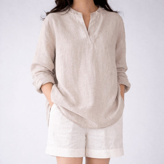 100% Hemp Handmade V-Neckline Shirt