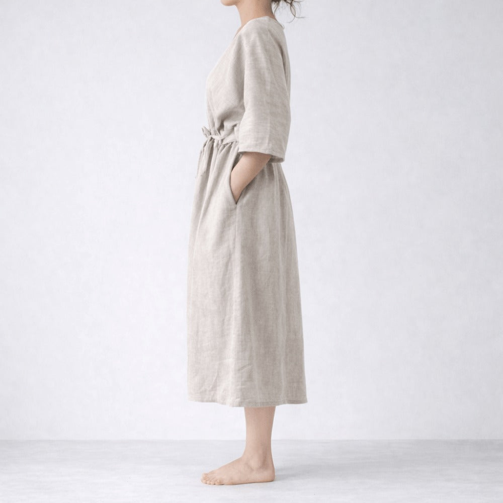 100% Hemp Handmade Belted Dress