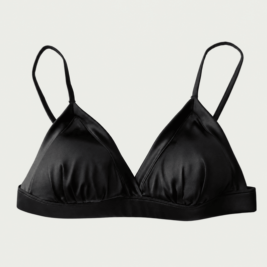 93.8% Silk Handmade Soft Bra - Classic Black