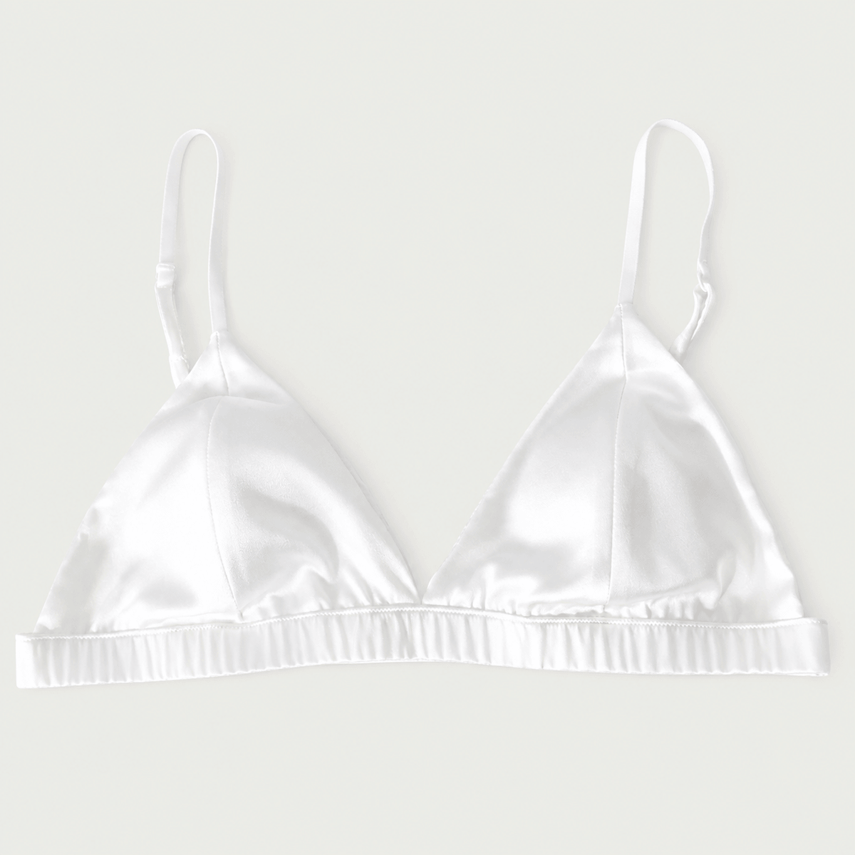 93.8% Silk Handmade Tulip Bra - Pearl White