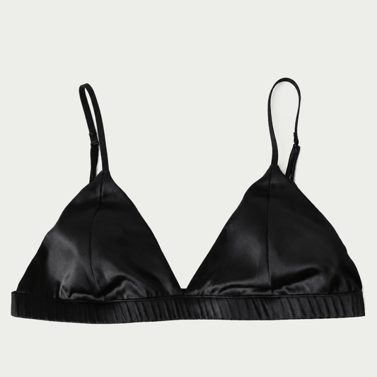 93.8% Silk Handmade Tulip Bra - Classic Black