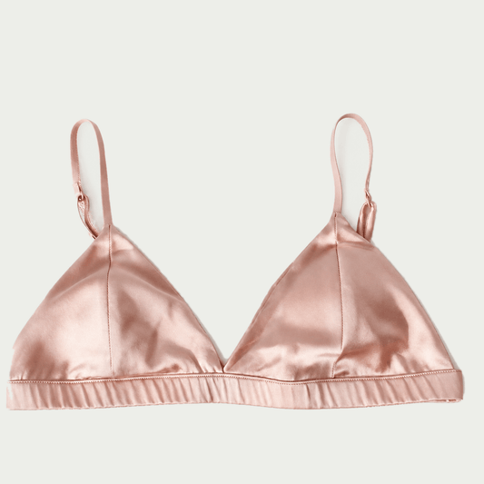 93.8% Silk Handmade Tulip Bra - Blush Pink