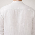 100% Hemp Handmade Mens Collarless Shirt