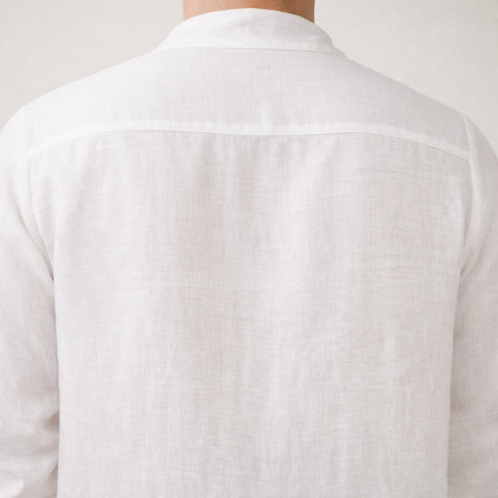 100% Hemp Handmade Mens Collarless Shirt