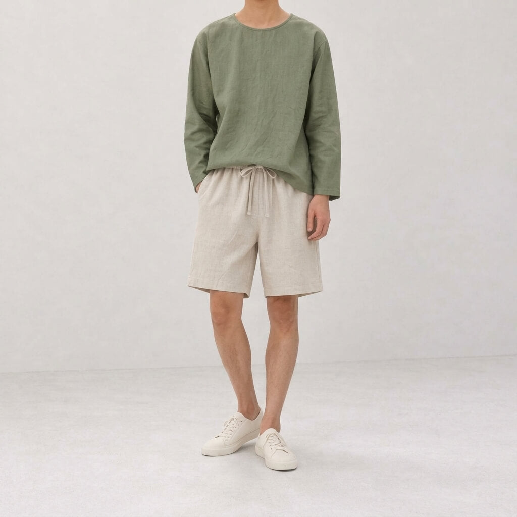 Alder 100% Hemp Handmade Long-Sleeve Shirt - Sage