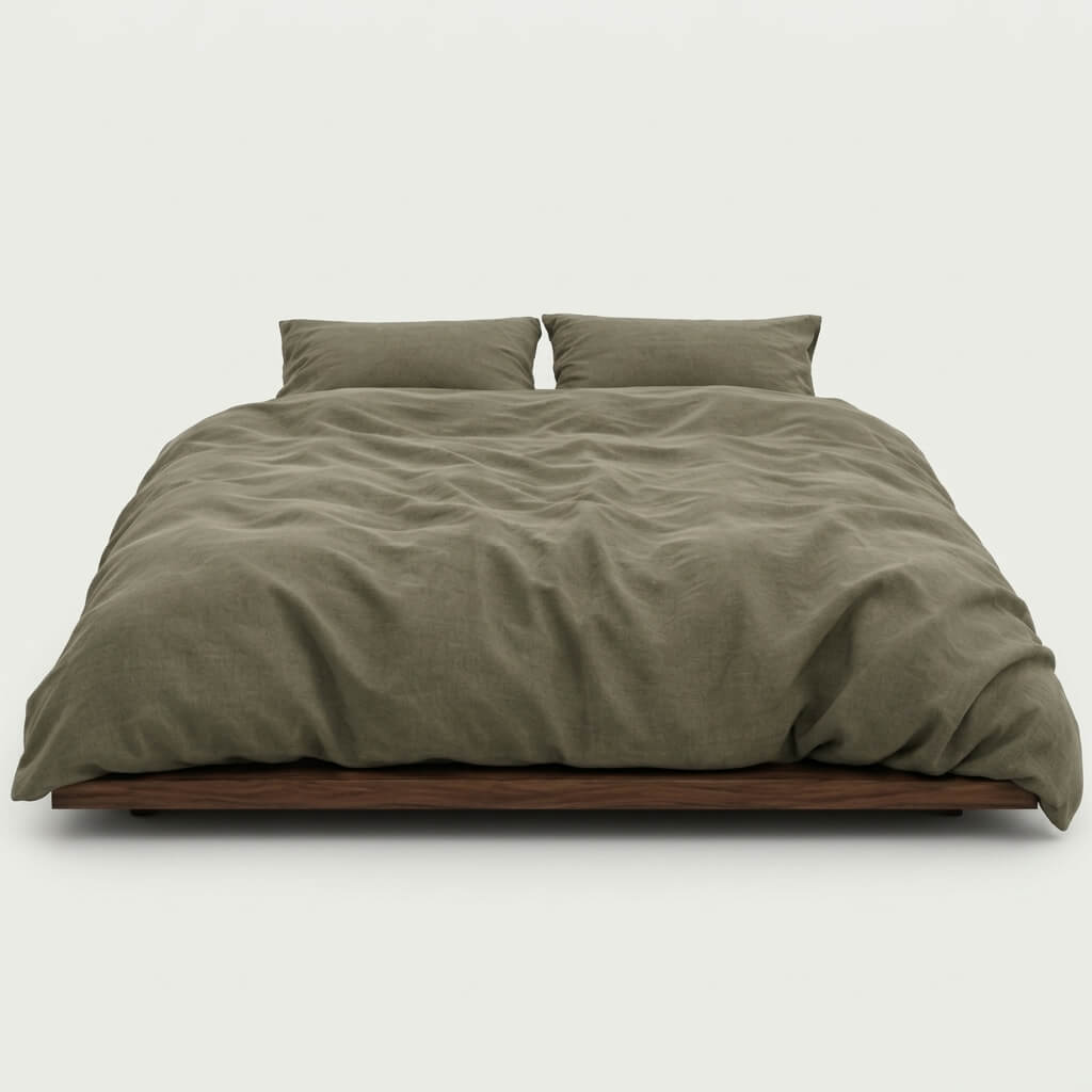 100% Hemp Handmade Duvet Cover - Sage
