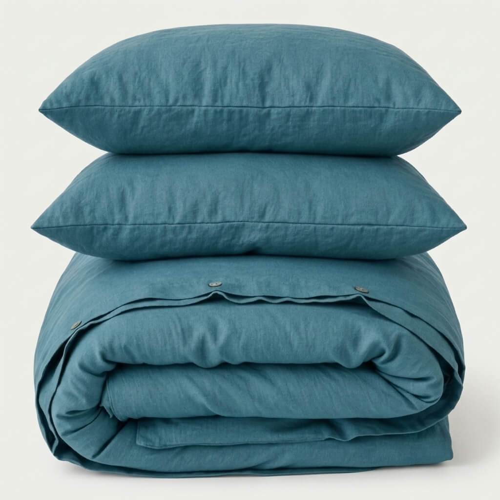 100% Hemp Handmade Duvet Cover - Bondi Blue