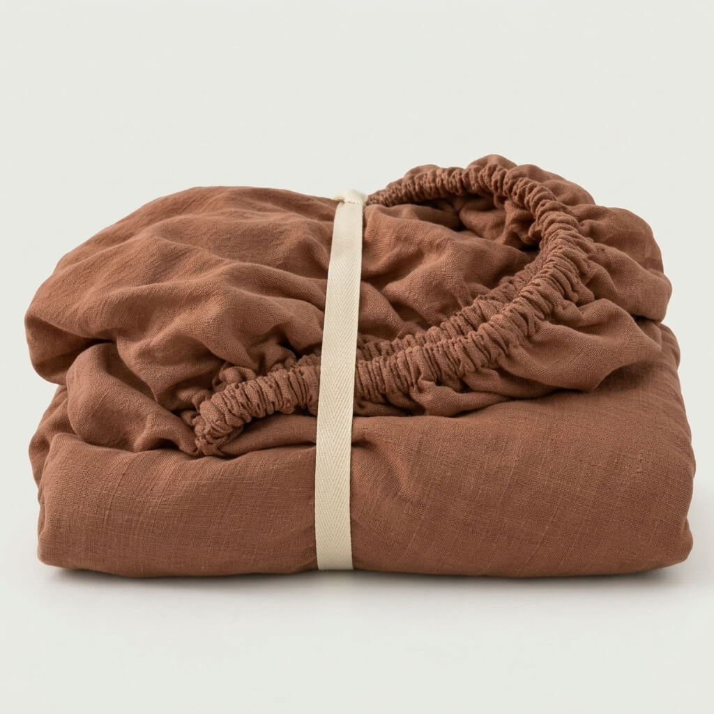 100% Hemp Handmade Fitted Sheet - Terra Cotta