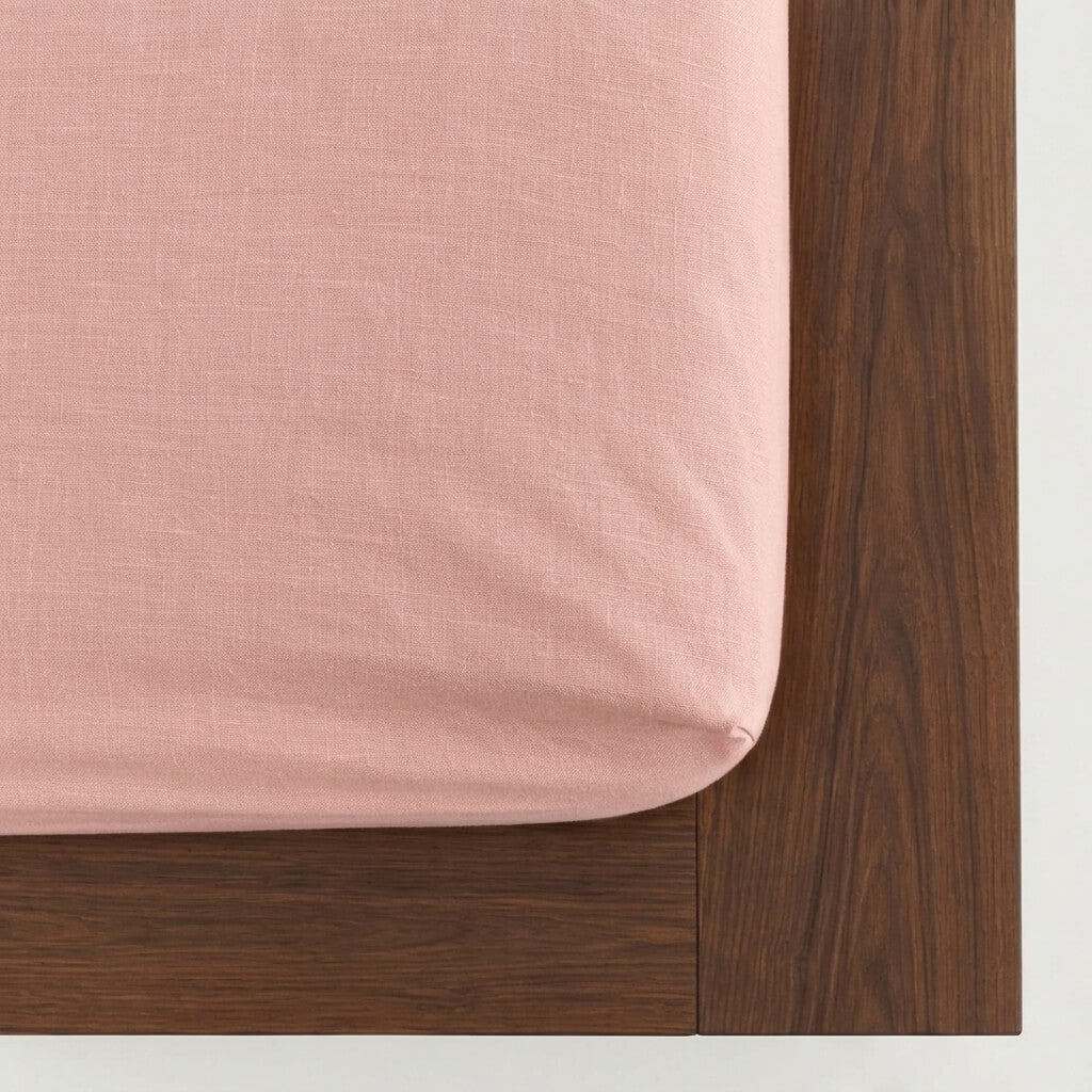 100% Hemp Handmade Fitted Sheet - Pink