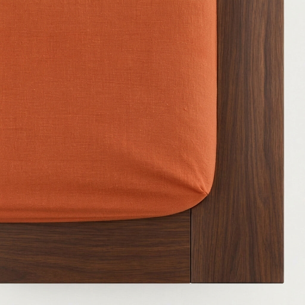 100% Hemp Handmade Fitted Sheet - Persimmon