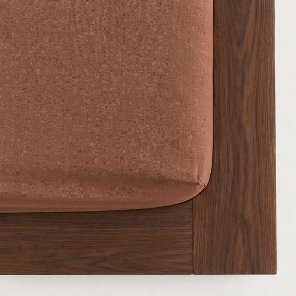 100% Hemp Handmade Fitted Sheet - Terra Cotta