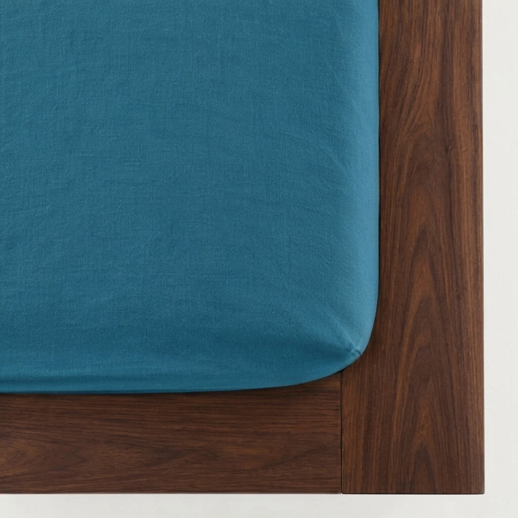 100% Hemp Handmade Fitted Sheet - Bondi Blue
