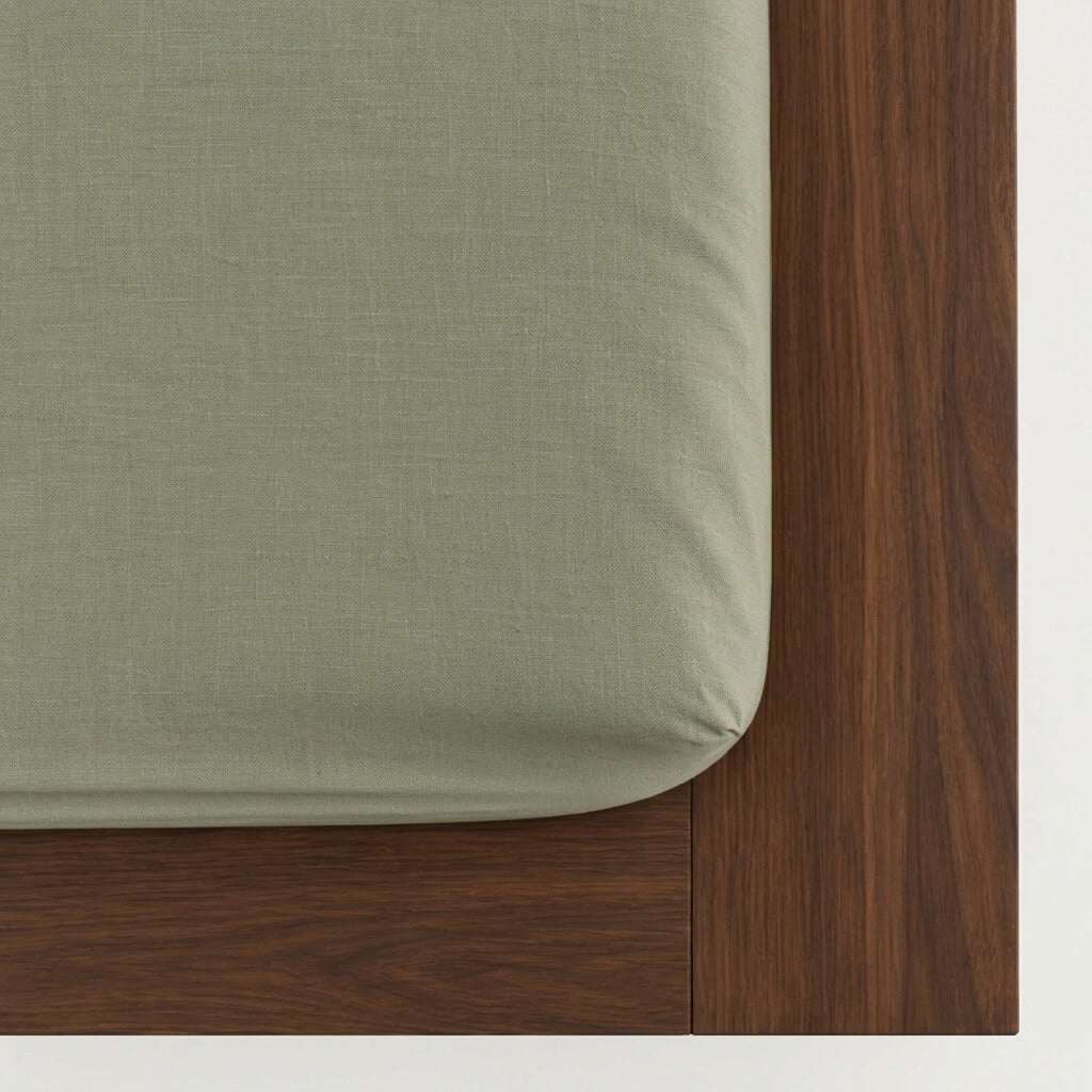 100% Hemp Handmade Fitted Sheet - Sage