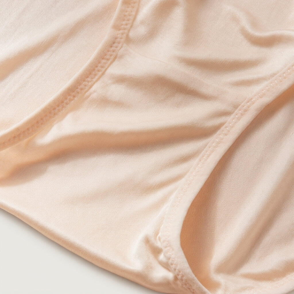 Halo 100% Knit Silk Handmade High-Waisted Brief - Champagne