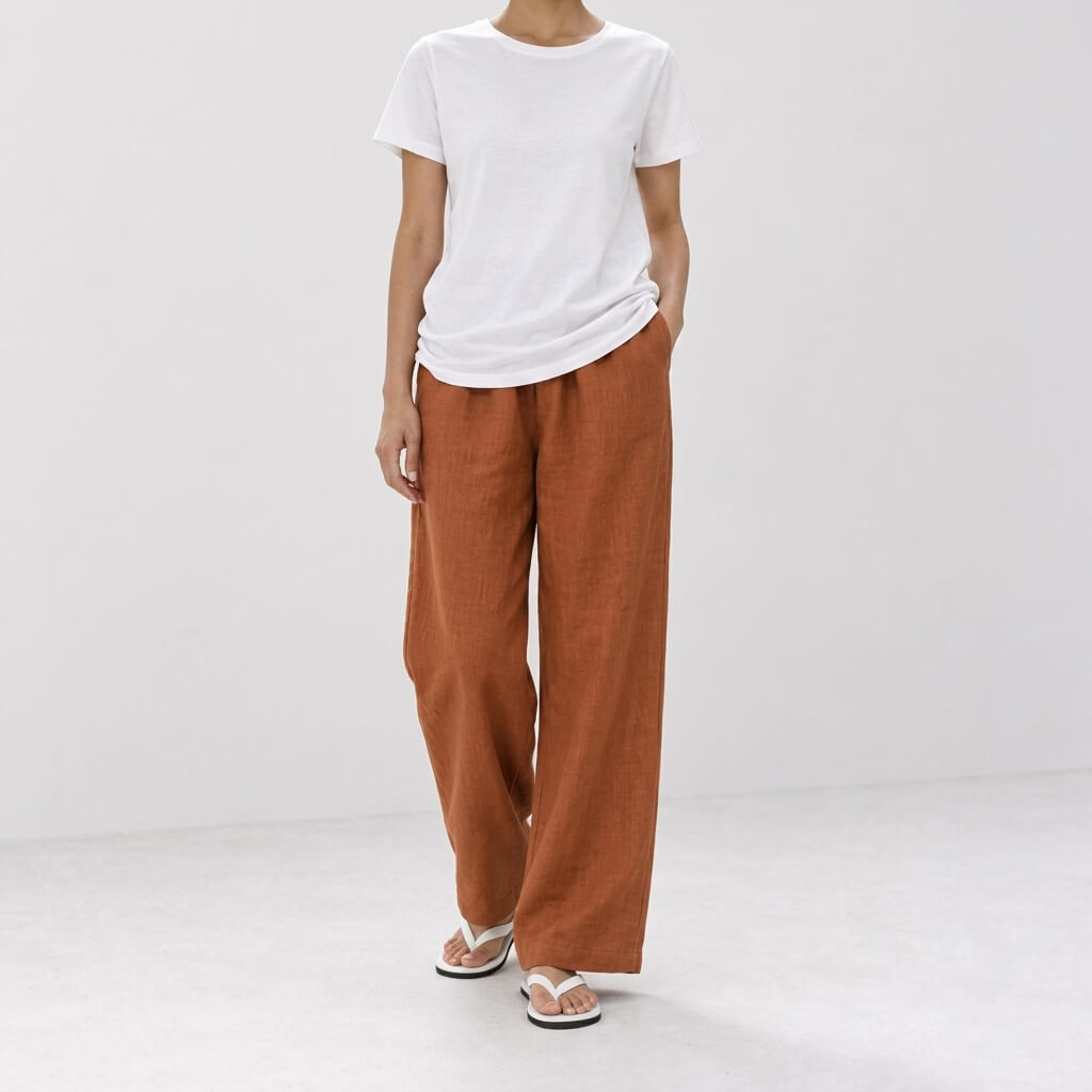 100% Hemp Classic Casual Wear Set - Persimmon
