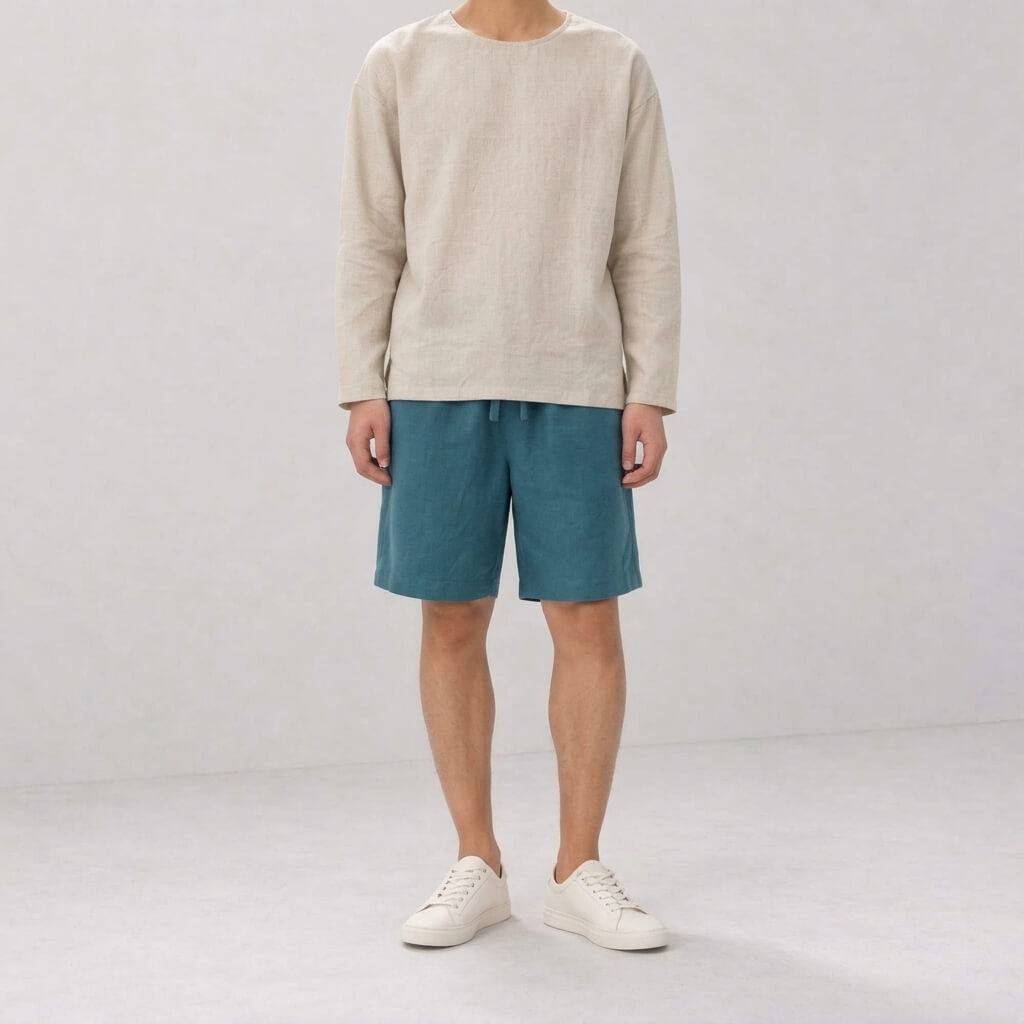 100% Hemp Handmade Men's Shorts - Bondi Blue