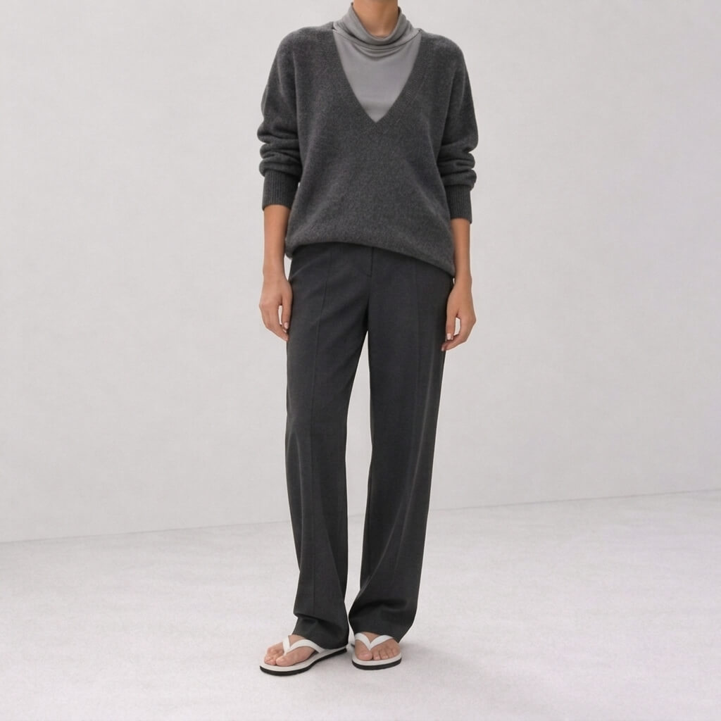 Silk-Blend Short Sleeve Cowl Neck Top - Charcoal