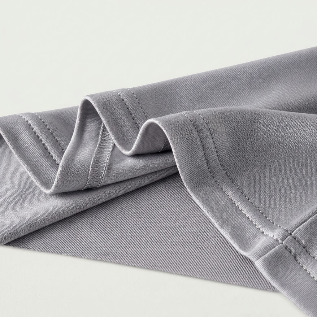 Silk-Blend Short Sleeve Cowl Neck Top - Silver Grey