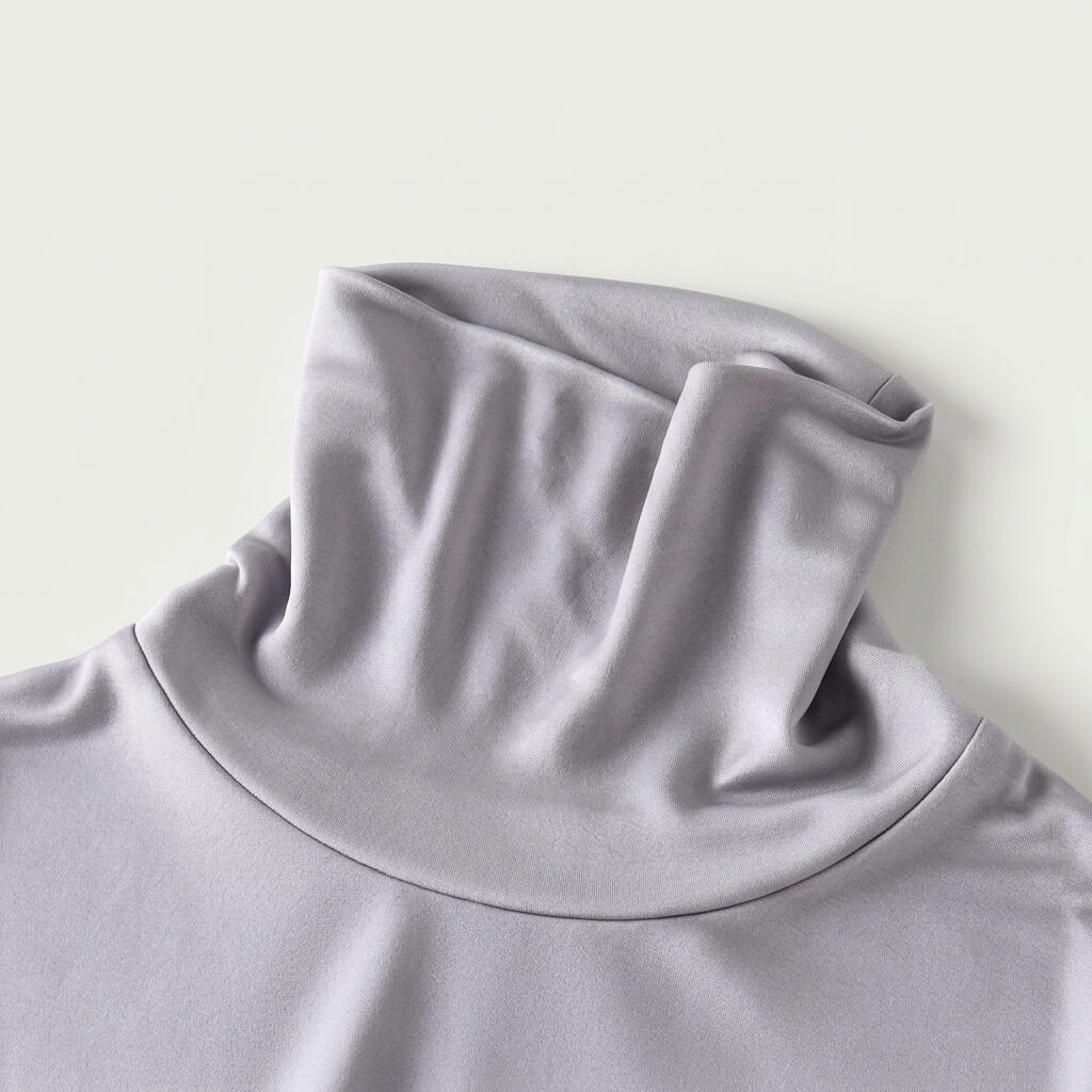 Silk-Blend Short Sleeve Cowl Neck Top - Silver Grey