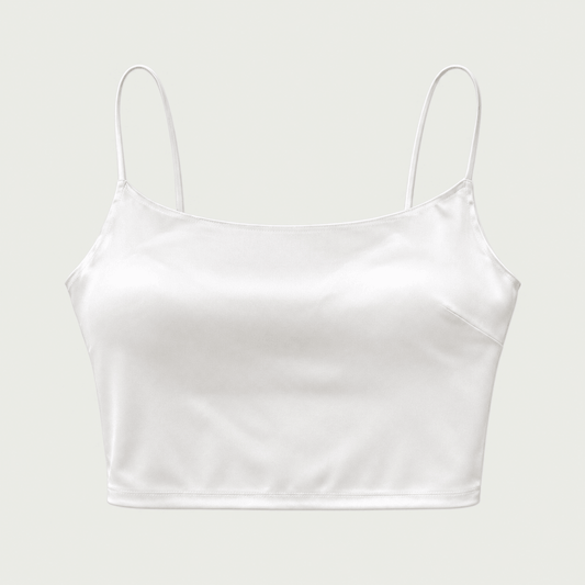 93% Silk Handmade Bralette - Pearl White