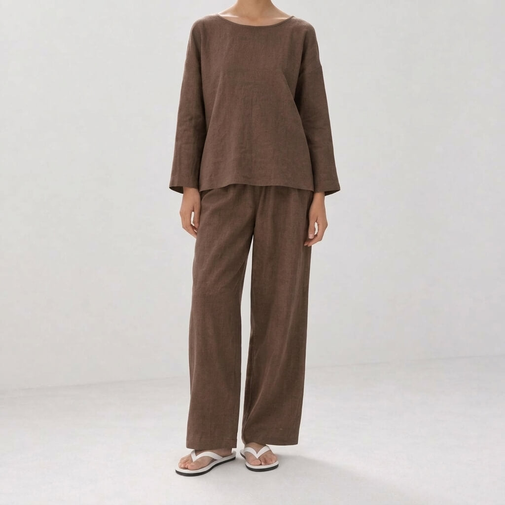 100% Hemp Classic Casual Wear Set - Terra Cotta