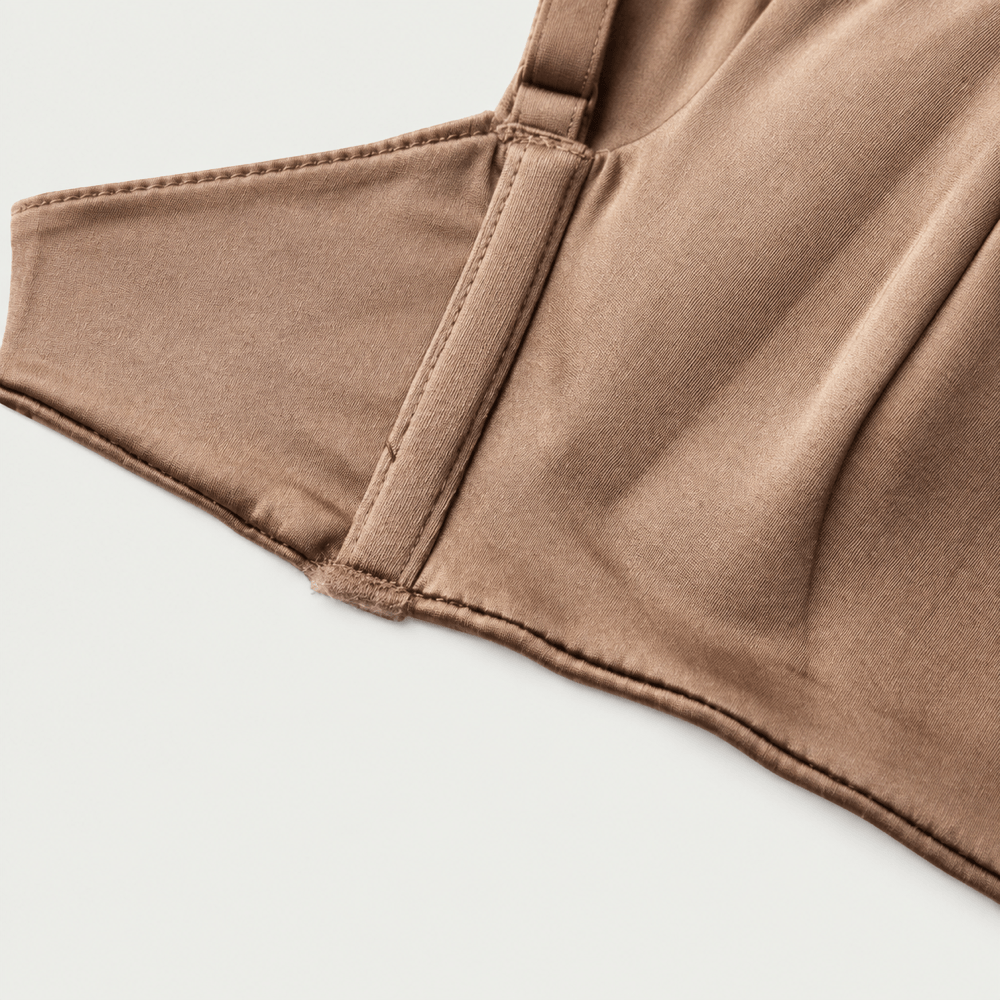 Veil 100% Knit Silk Handmade Triangle Bra - Cocoa Champagne