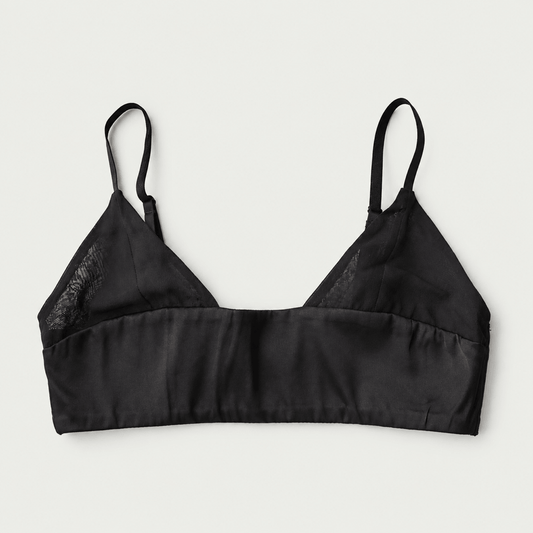 Veil Unpadded Silk Bra - Classic Black