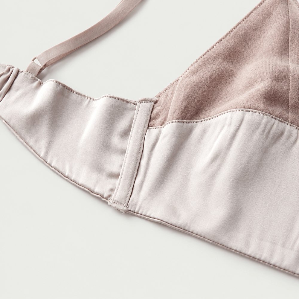 Veil 100% Knit Silk Handmade Triangle Bra - Pearl Nude
