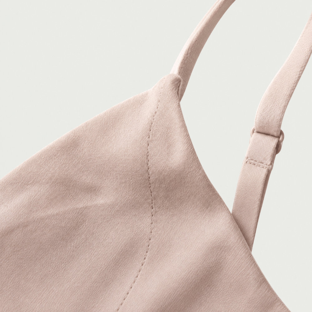 Veil 100% Knit Silk Handmade Triangle Bra - Pearl Nude